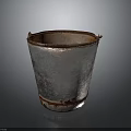Vintage Rustic Metal Bucket With Rusted Worn Finish For Home Decor
