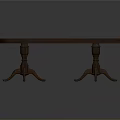 Classic Wooden Oval Shaped Dining Table With Ornate Carved Legs
