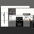 Modern Kitchen Interior With White And Gray Cabinets Countertop And Appliances