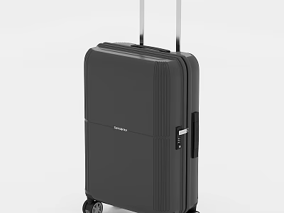 Black Samsonite Suitcase With Retractable Handle And Rolling Wheels For Travel 3d model