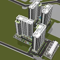 Modern High Rise Residential Complex With Greenery Parking And Surrounding Roads