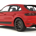 Red Porsche Macan SUV With Sporty Design 3d model