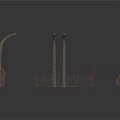 Modern Curved Fence Structure With Wooden Posts And Metal Mesh Design For Outdoor Areas