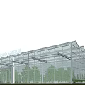 Modern Glass Greenhouse Structure With Transparent Panels And Green Grass Surroundings