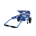 Blue Utility Cart With Handles And Wheels 3d model