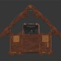 Hand Carved Traditional Wooden Screen With Ornate Decorative Patterns And Classic Design