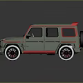 Green Off Road SUV Featuring Red Accents Black Rims And White Tires Design