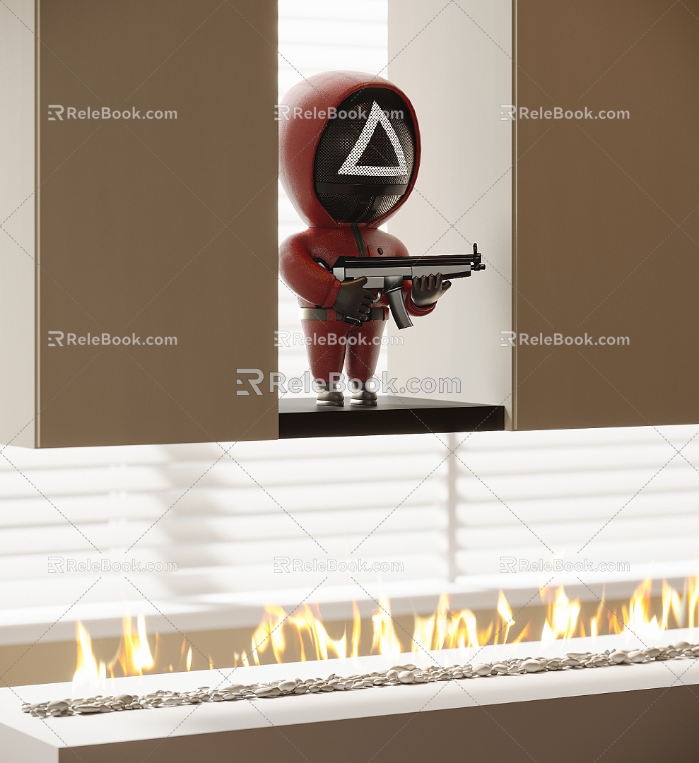 Tide play ornaments fireplace 3d model