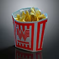 Crispy French Fries In Wendy's Red And White Striped Paper Container