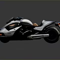 Futuristic Silver Motorcycle With Sleek Design Single Seat And Transparent Windshield