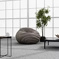Modern Lazy Sofa Lazy Sofa Coffee Table Combination 3d model