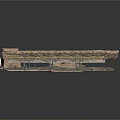 Ancient Wooden Ship Structure With Metal Supports And Wooden Planks