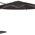 Modern Outdoor Sunshade With Black Frame And Dark Canopy For Patio Use