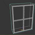 Entryway Side Cabinet with Four Colored Panels Pink Blue Green Orange Dark Frame