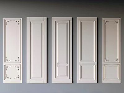 French Cream Wall Panel French Carved Wall Panel 3d model