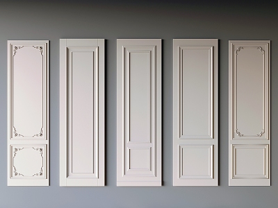 French Cream Wall Panel French Carved Wall Panel 3d model