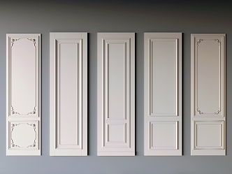 French Cream Wall Panel French Carved Wall Panel 3d model