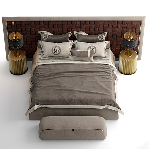 Modern Double Bed 3d model