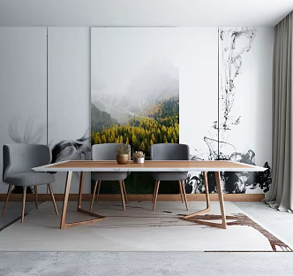 Nordic Tea Table and Chair 3d model