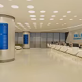 International Talent Free Port Service Hall Featuring Modern Spacious Design And Service Counters