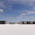 Contemporary Pergola Design For Outdoor Space With Blue Sky And Clouds