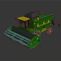 Green Yellow Combine Harvester With Front Cutting Platform Black Components And Cab