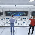 modern monitoring room 3d model