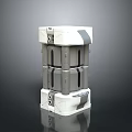 Multi Layered White And Gray Equipment With Modular Connection Structure Design 3d model