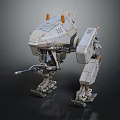 Sci Fi Mechanical Creature With Detailed Four Legged Metallic Structure And Orange Accents