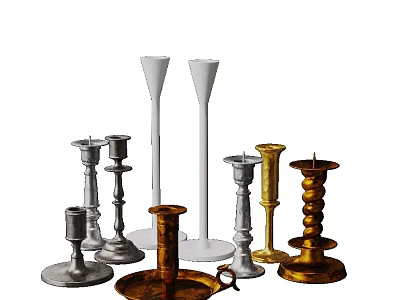 Decorative Candle Holders With Various Metal Designs And Stylish Shapes For Home Decor 3d model