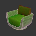 Stylish Modern Green Armchair With Armrests Comfortable Seat And Smooth Upholstery