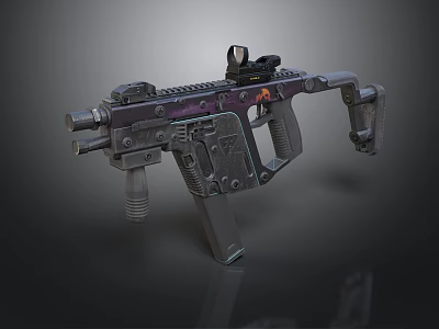 Modern Tactical Weapon with Detailed Design Scope Grip and Barrel Components 3d model