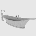 Elegant Black Speckled Freestanding Bathtub With Gold Faucet And Decorative Candles