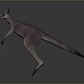 3D Rendered Kangaroo With Purple Textured Fur And Standing Pose On Gray Background