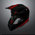 Black And Red Tactical Military Helmet With Ventilation System And Protective Gear Design