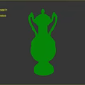 Classical Green And White Vase With Decorative Patterns Female Portrait And Double Handles Lid