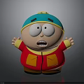 3D Rendered Cartoon Character With Red Jacket Orange Pockets Blue Yellow Hat And Surprised Expression