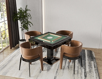 Modern Mahjong Table and Chair Mahjong Table 3d model