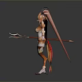 Mythical Phoenix Inspired Creature With Red Wings And Golden Decorations In Humanoid Form