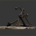 Vintage Anchor Decorative Ornament Set On Square Stone Base For Home Decoration