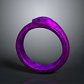 Fashionable Purple Snake Shaped Ring With Unique Design And Glossy Finish
