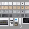 Different Types Of Switch Panels In Various Colors For Home Electrical Use
