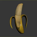 Peeled Fresh Ripe Banana With Yellow Skin And Soft Sweet Flesh
