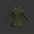 Game Movie Character Green Winter Coat with Brown Fur Collar 3D Model Design