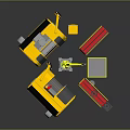 Yellow And Black Commercial Equipment Machinery Units With Conveyor Belt And Control Panel