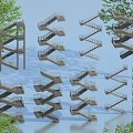 Various Creative Modern Staircase Designs With Spiral Straight Curved Structures And Metal Railings
