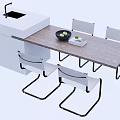 Nakajima counter bar counter operating table dining table and chairs 3d model