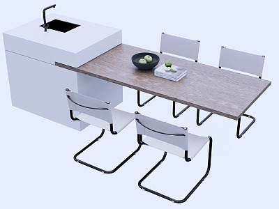 Nakajima counter bar counter operating table dining table and chairs 3d model