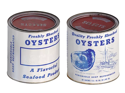 canned oysters canned seafood canned iron bucket 3d model canned oysters canned seafood canned iron bucket 3d model