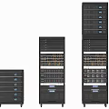 Modern Data Center Server Racks With Network Equipment And Storage Units 3d model